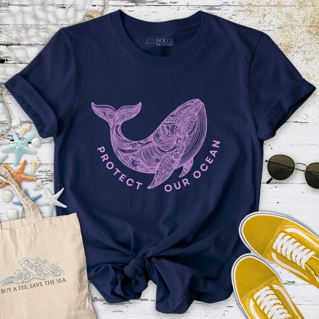 Protect Our Ocean Whale T-Shirt Navy / S