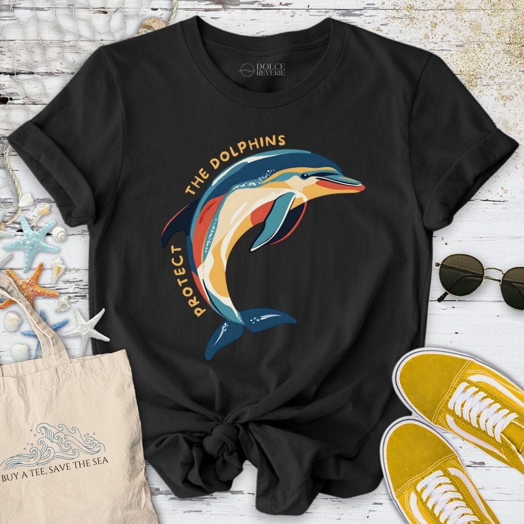 Protect The Dolphins T-Shirt Black / S