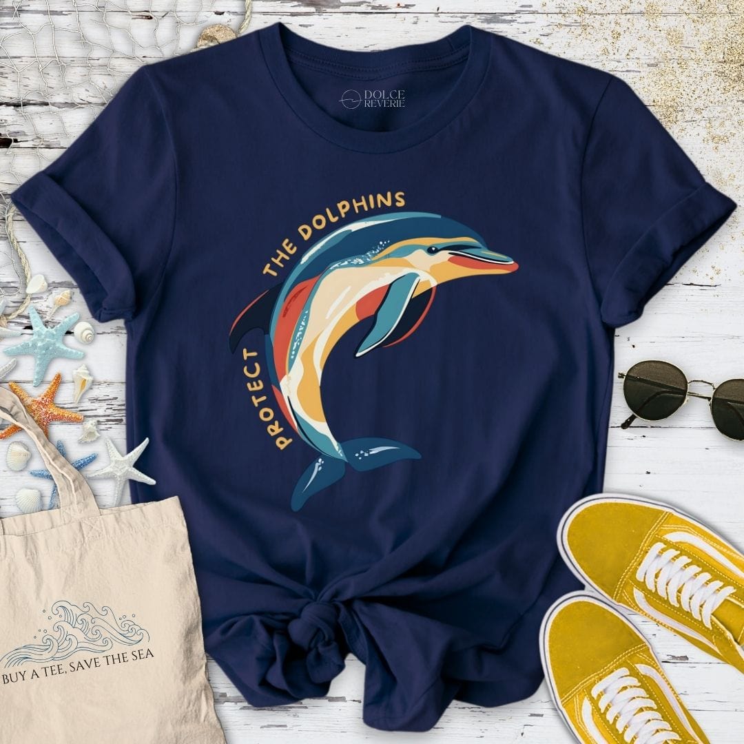 Protect The Dolphins T-Shirt Navy / S