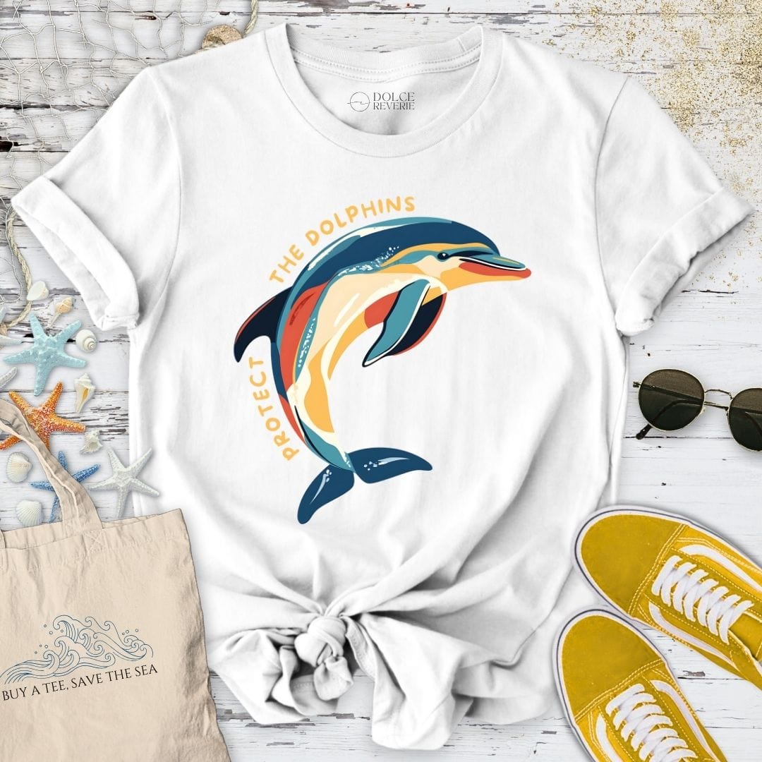 Protect The Dolphins T-Shirt White / S