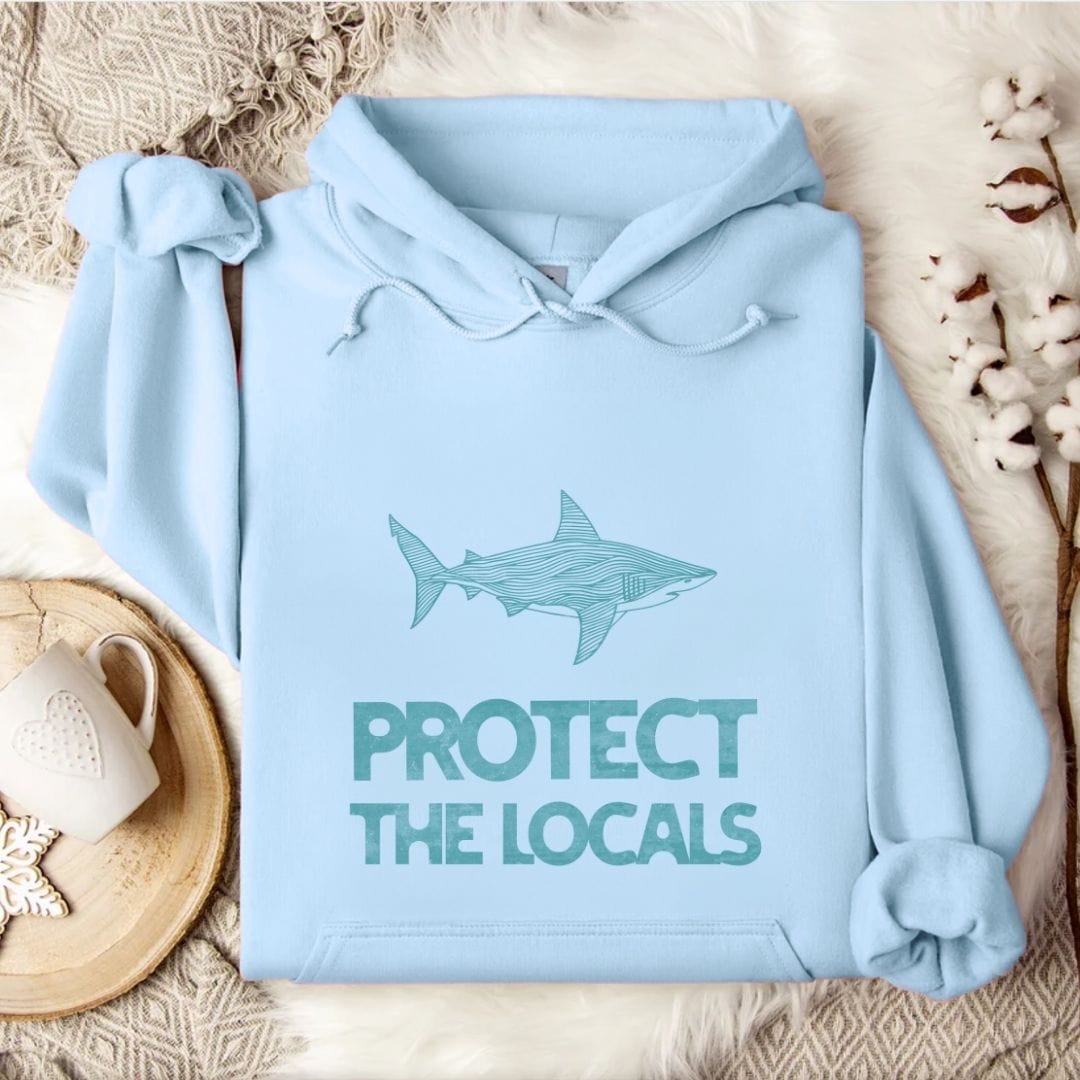 Protect The Locals Hoodie Light Blue / S
