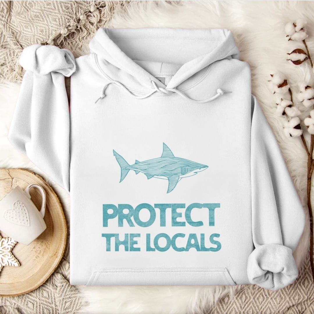 Protect The Locals Hoodie White / S