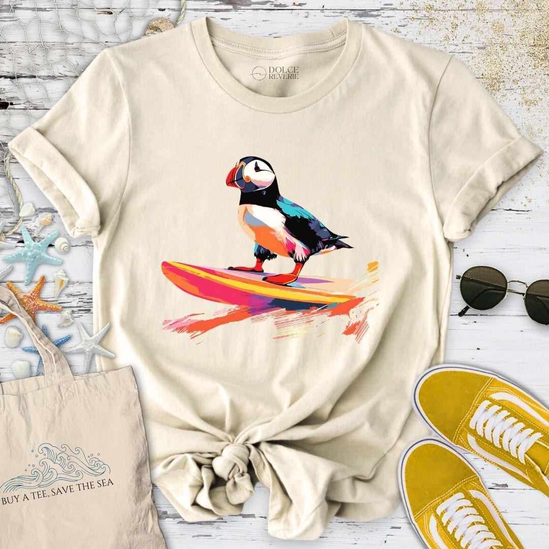 Puffin Surfer T-Shirt Natural / S
