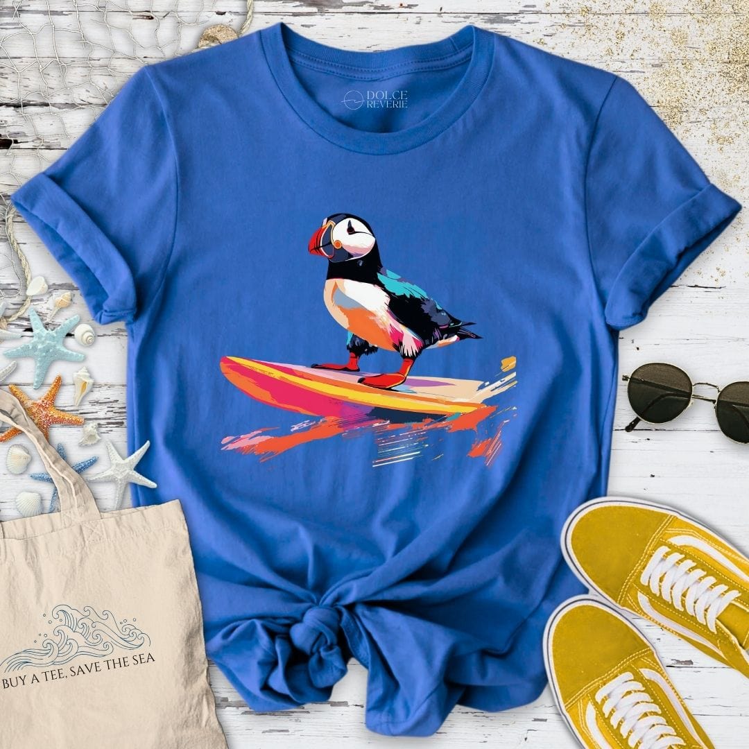 Puffin Surfer T-Shirt Royal / S