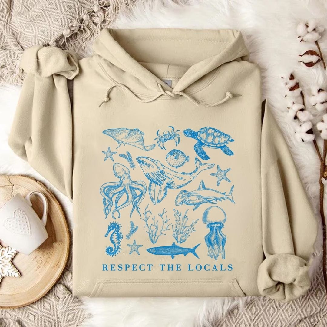 Respect The Locals Hoodie Sand / S