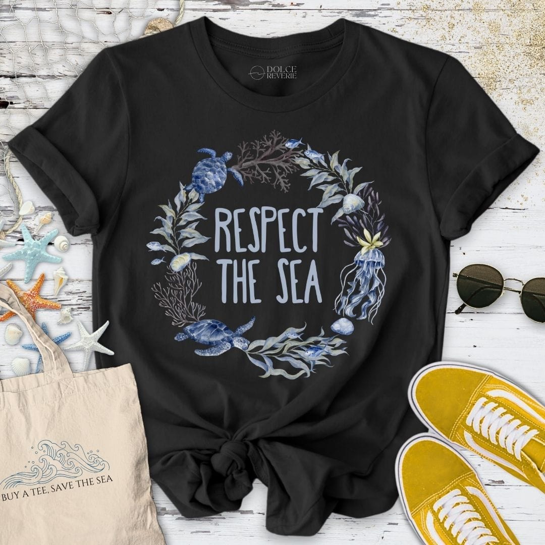 Respect The Sea T-Shirt Black / S