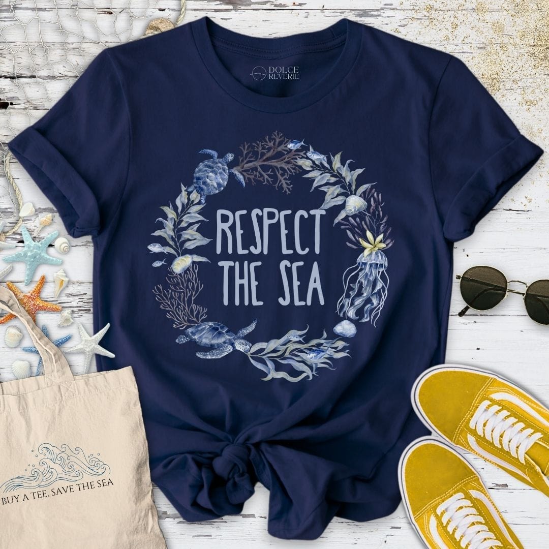 Respect The Sea T-Shirt Navy / S