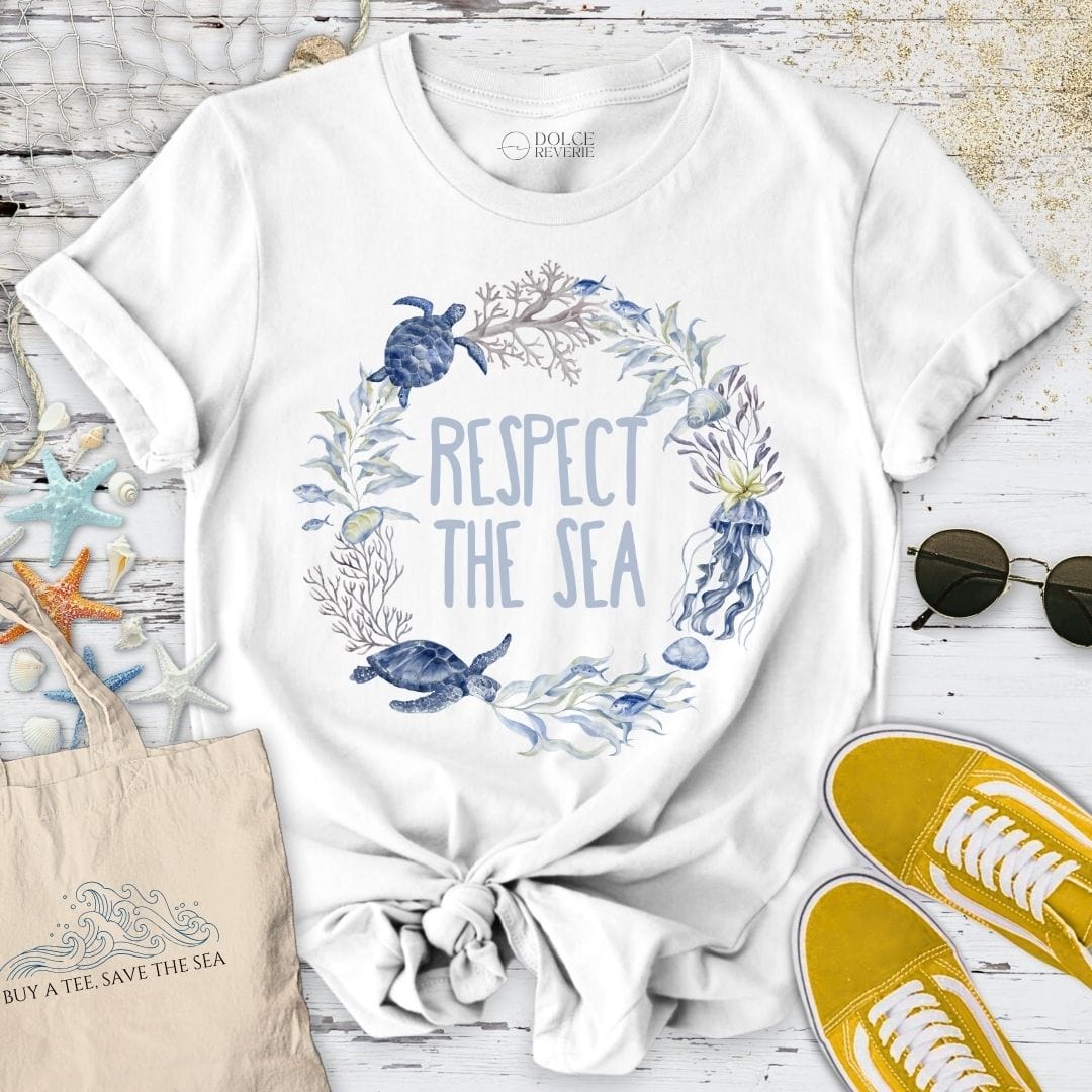 Respect The Sea T-Shirt White / S