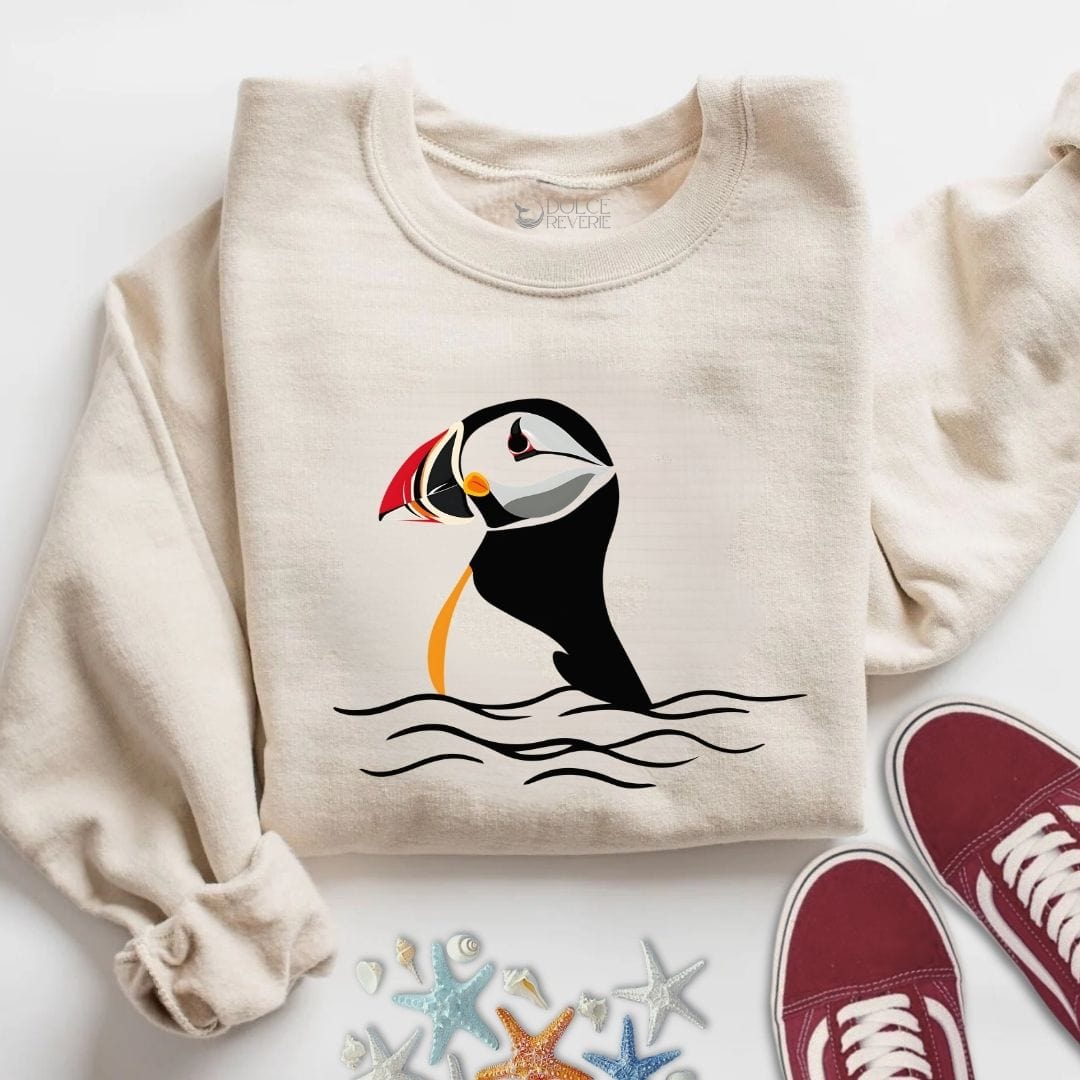 Retro Puffin Sweatshirt S / Sand