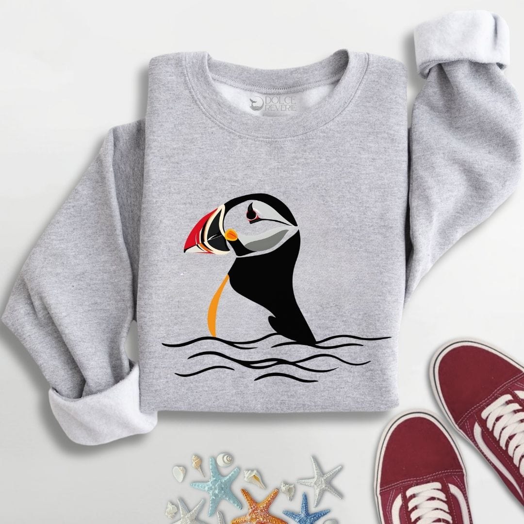 Retro Puffin Sweatshirt S / Sport Grey