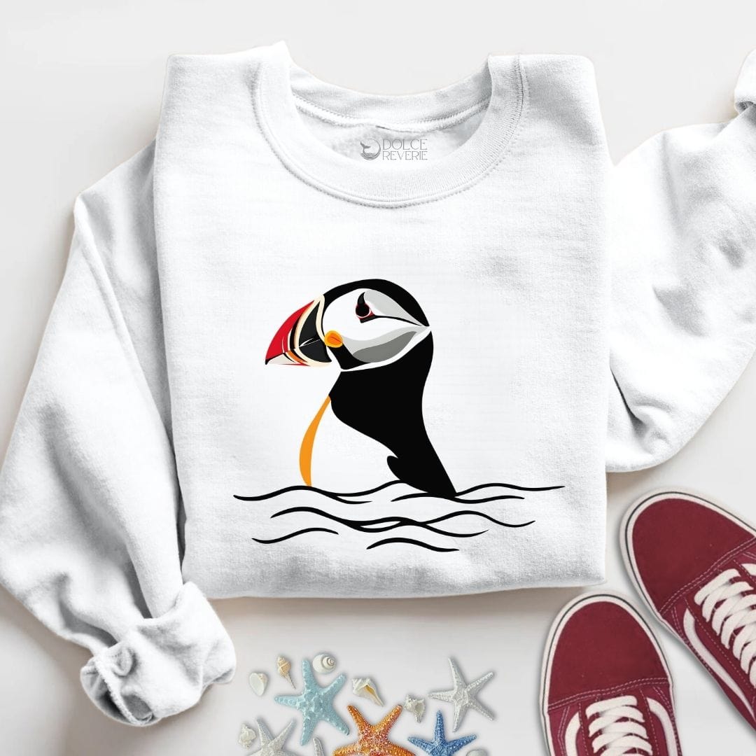 Retro Puffin Sweatshirt S / White