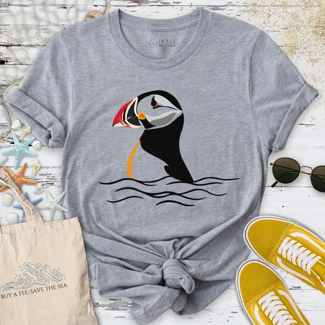 Retro Puffin T-Shirt Sport Grey / S