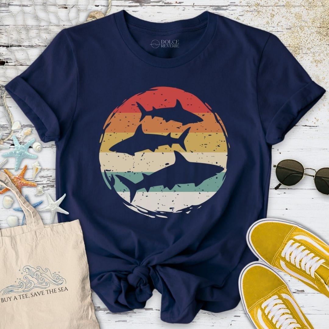 Retro Sharks T-Shirt Navy / S
