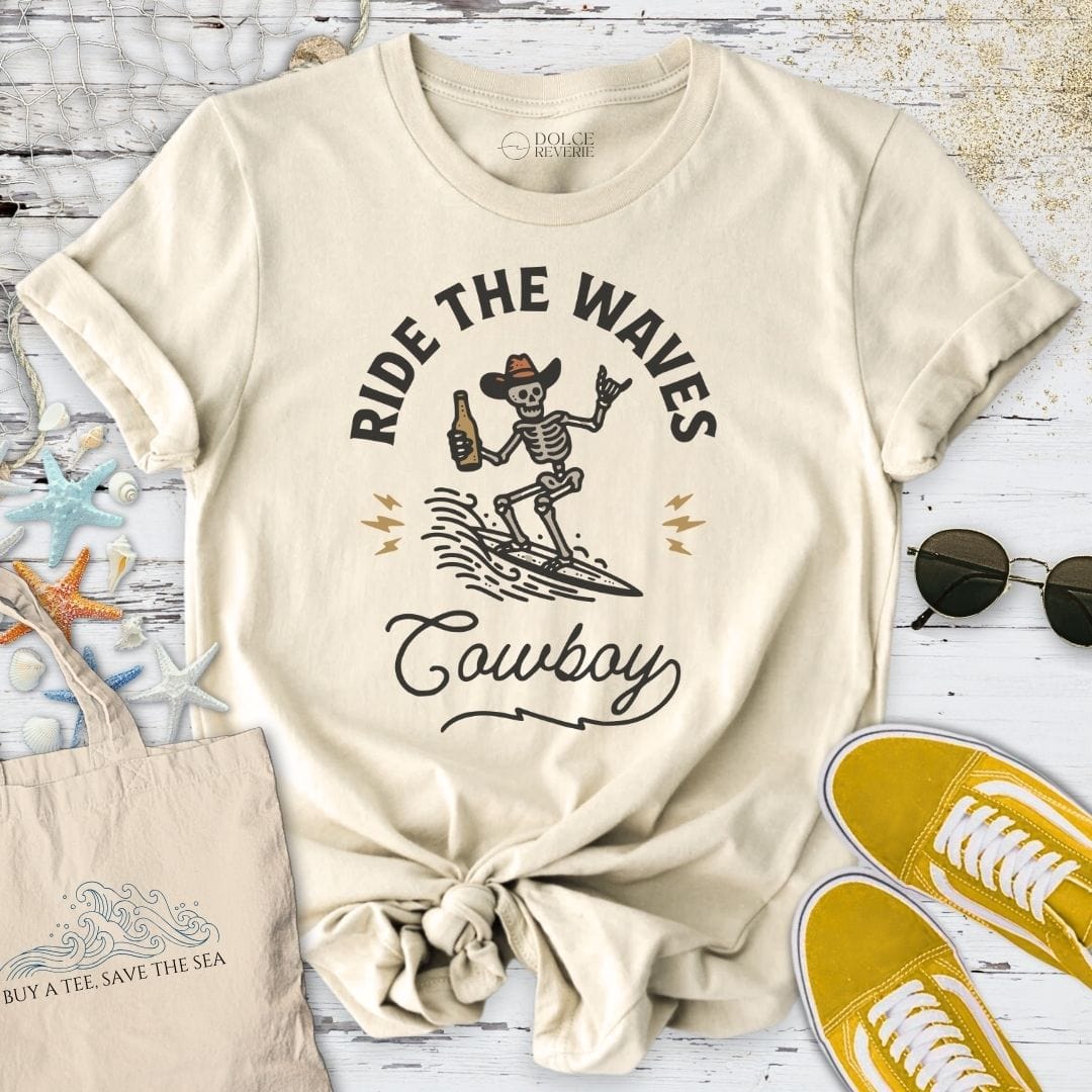 Ride The Waves T-Shirt Natural / S