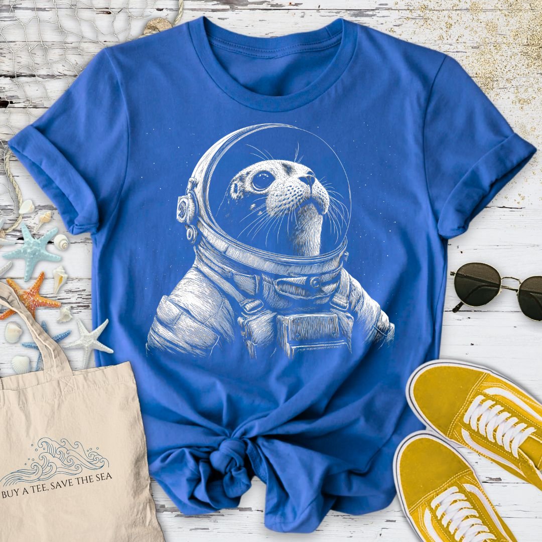 Astronaut Seal T-Shirt in Royal - Dolce Reverie