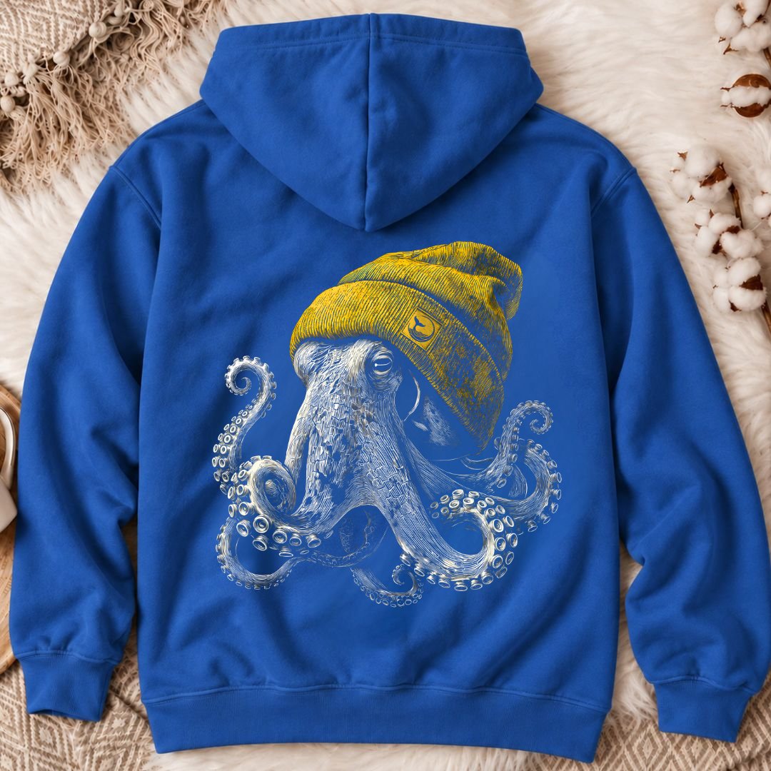 Winter Octopus Back Print Hoodie