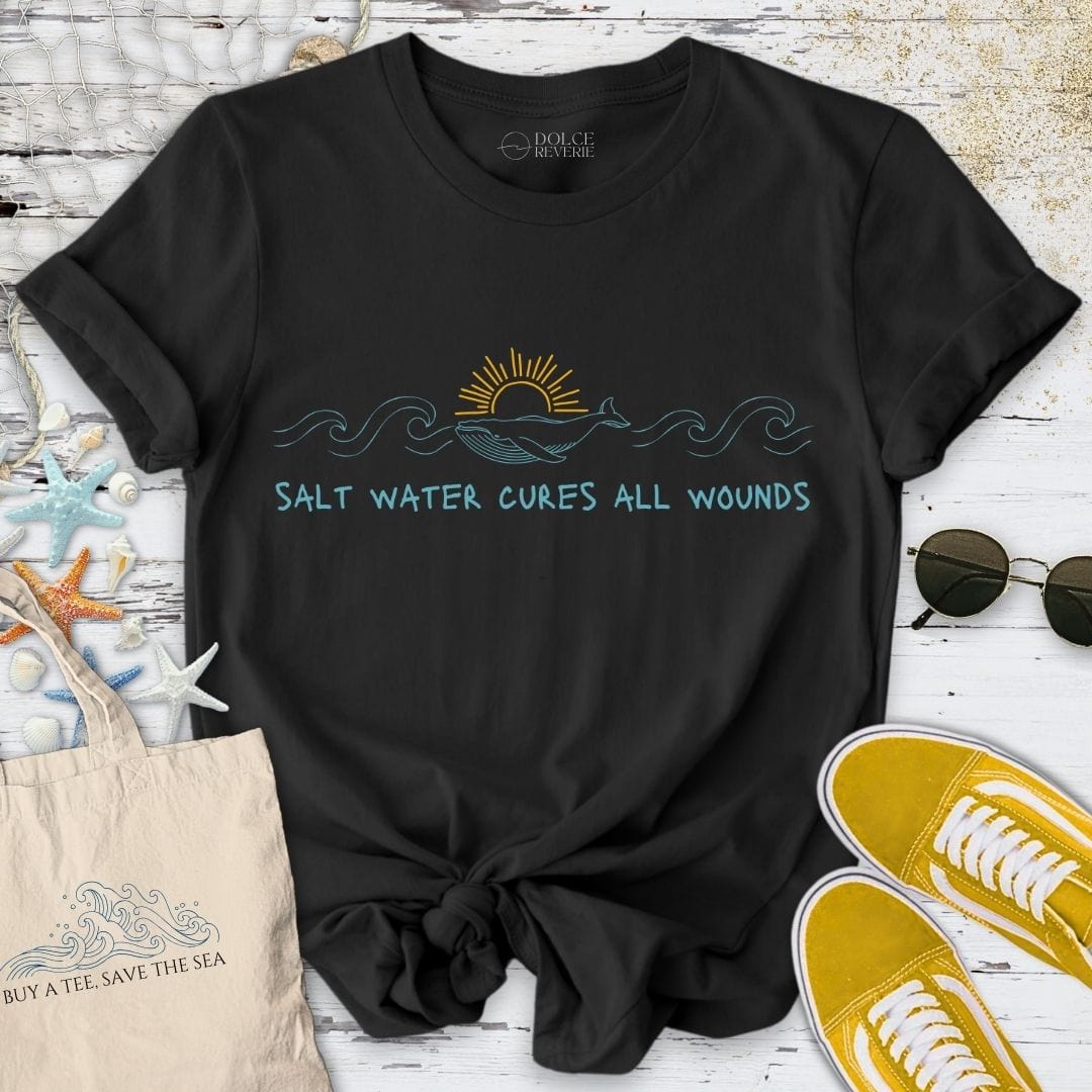 Salt Water Cures All Wounds T-Shirt Black / S