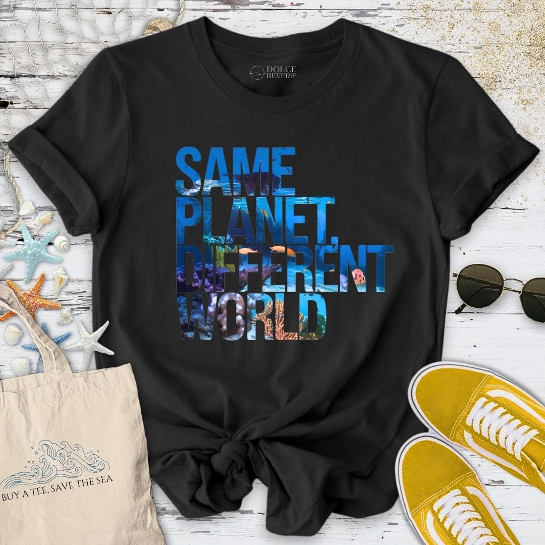 Same Planet, Different World T-Shirt Black / S