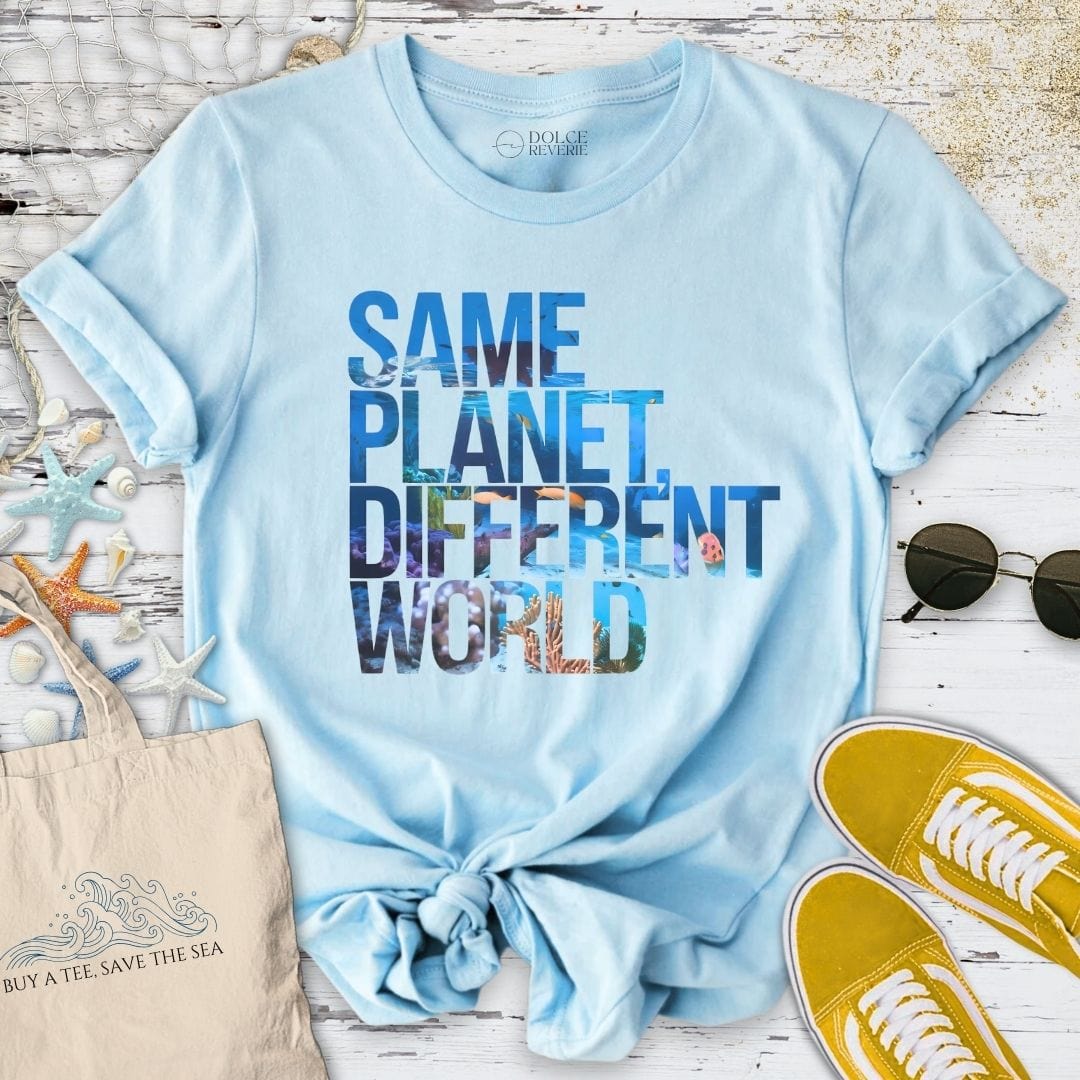 Same Planet, Different World T-Shirt Light Blue / S