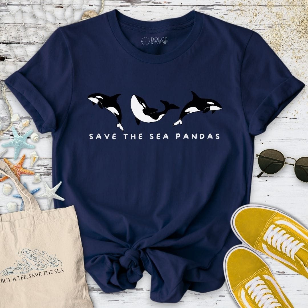 Save The Sea Pandas - Orca T-Shirt Navy / S