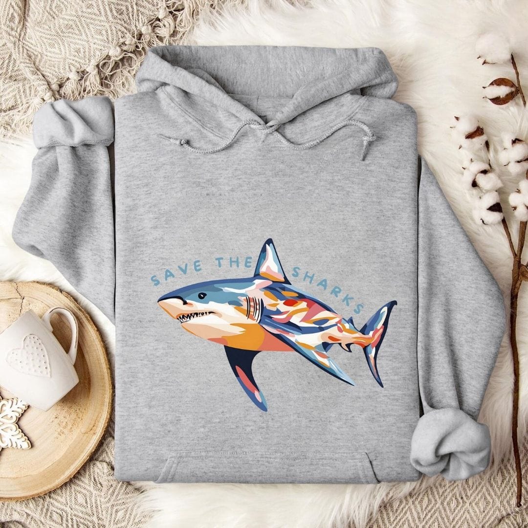 Save The Sharks Hoodie Sport Grey / S
