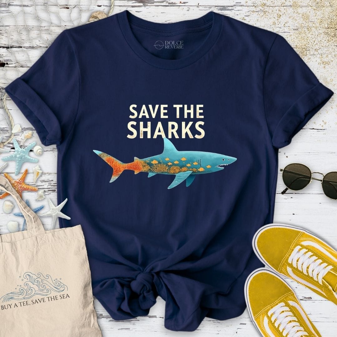 Save The Sharks II T-Shirt Navy / S