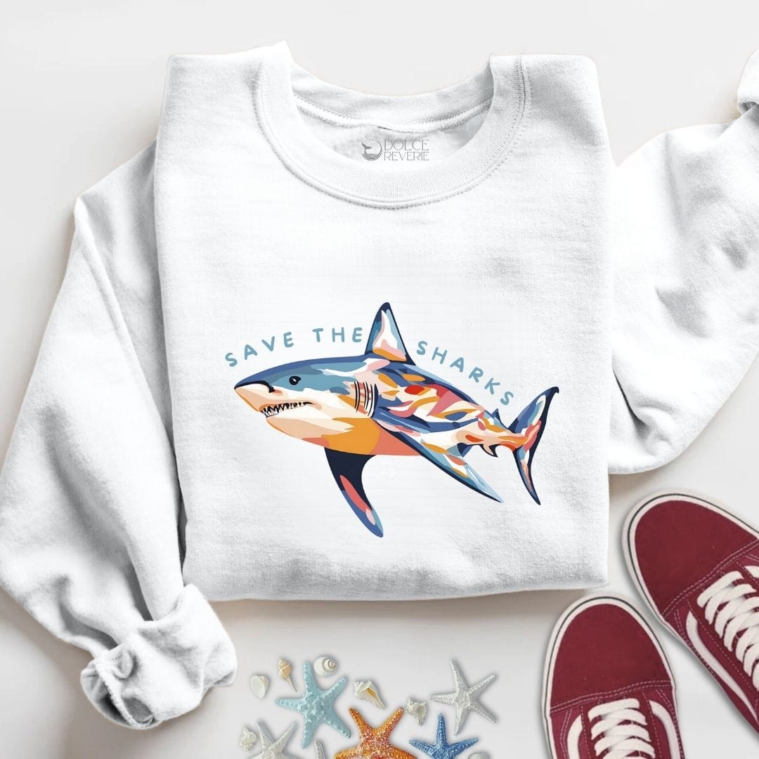 Save The Sharks Sweatshirt S / White