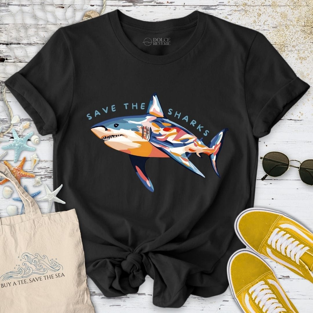 Save The Sharks T-Shirt Black / S