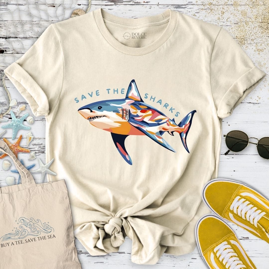 Save The Sharks T-Shirt Natural / S