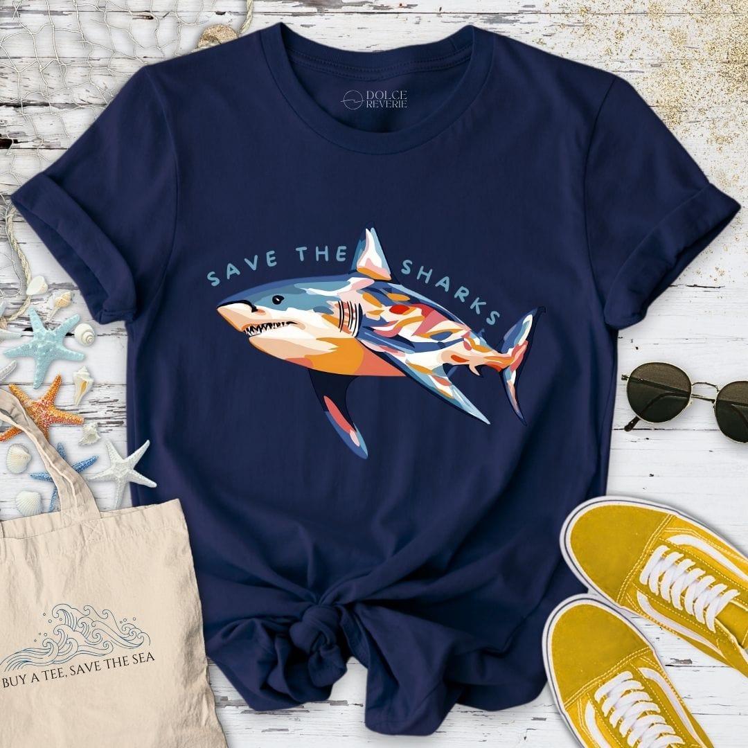 Save The Sharks T-Shirt Navy / S