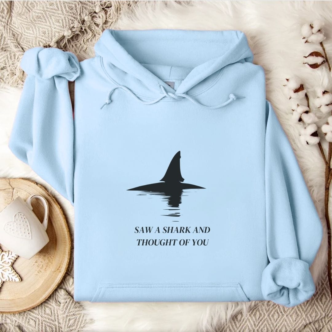 Saw A Shark Hoodie Light Blue / S