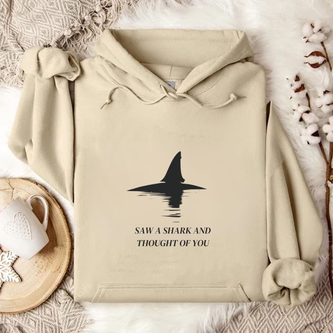 Saw A Shark Hoodie Sand / S