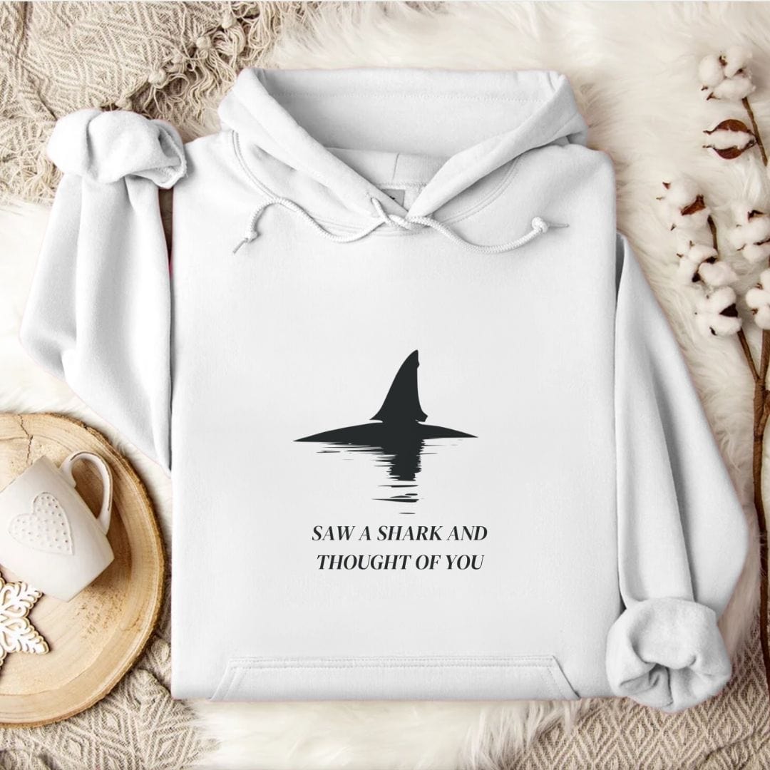 Saw A Shark Hoodie White / S