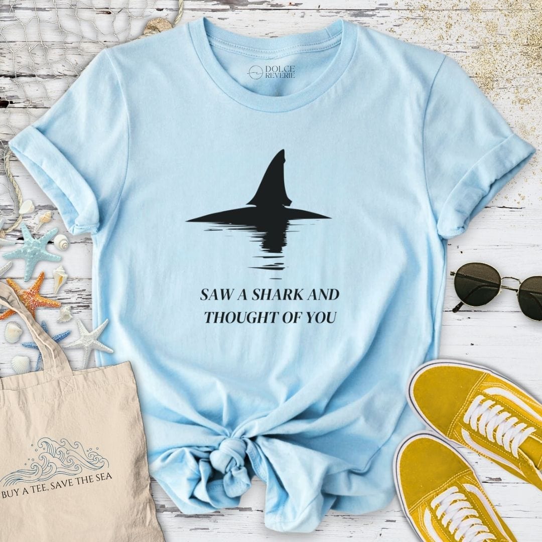 Saw A Shark T-Shirt Light Blue / S