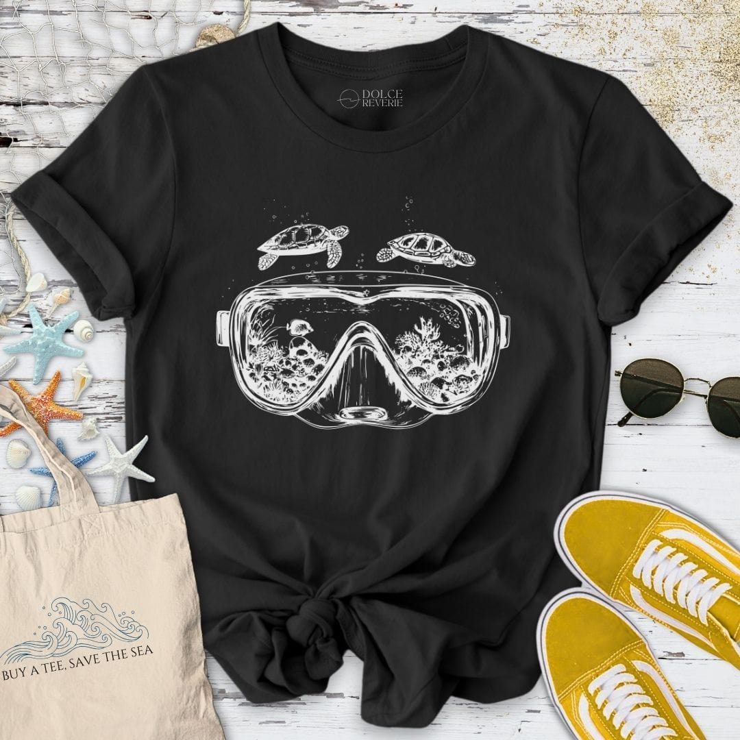 Scuba Diving Mask T-Shirt Black / S