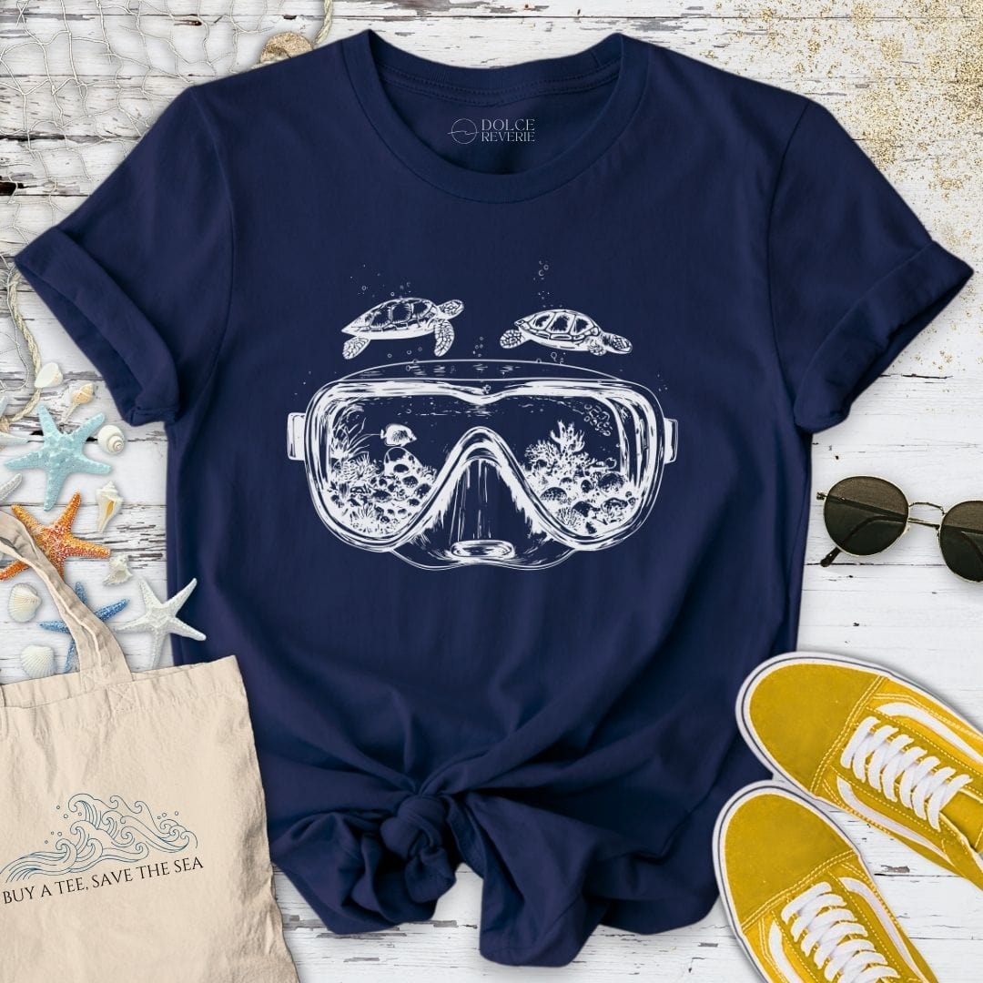 Scuba Diving Mask T-Shirt Navy / S