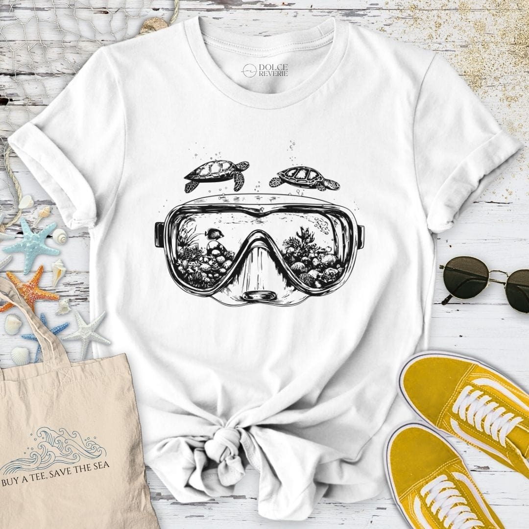 Scuba Diving Mask T-Shirt White / S