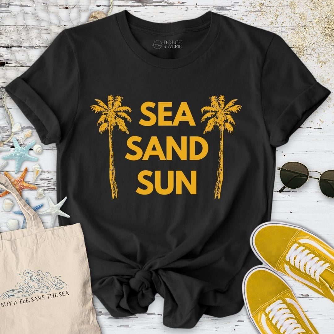 Sea Sand Sun T-Shirt Black / S