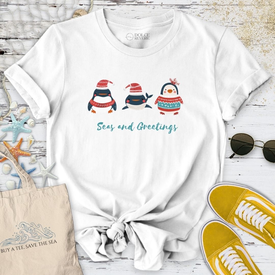 Seas and Greetings T-Shirt White / S
