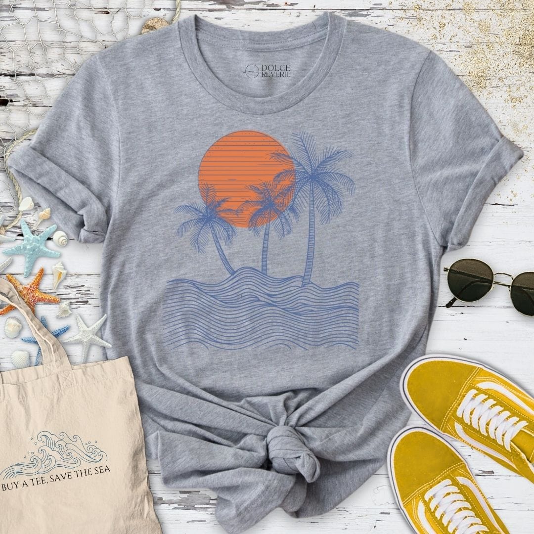 Seascape Line Art T-Shirt Sport Grey / S