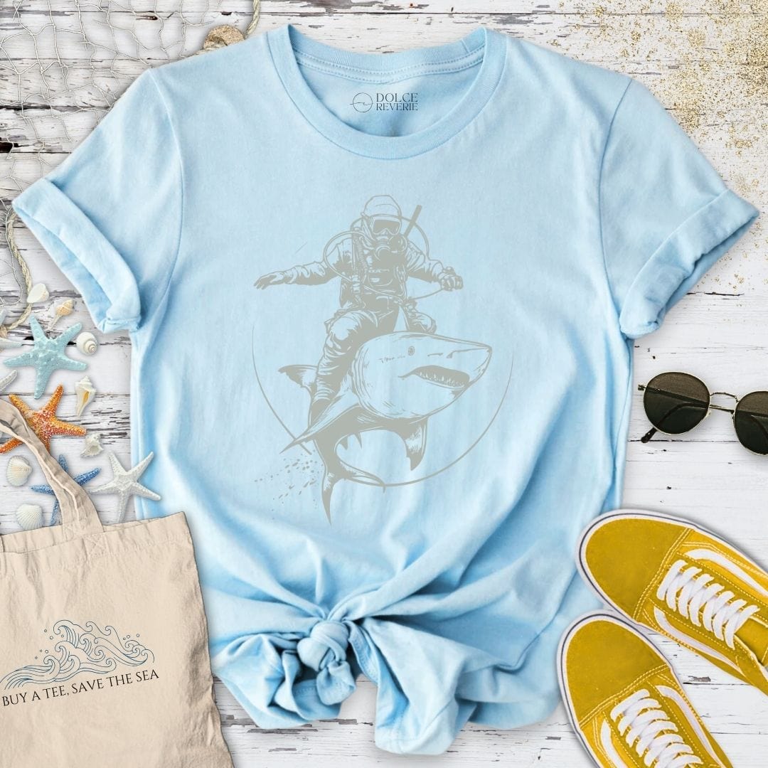 Shark Rider T-Shirt Light Blue / S