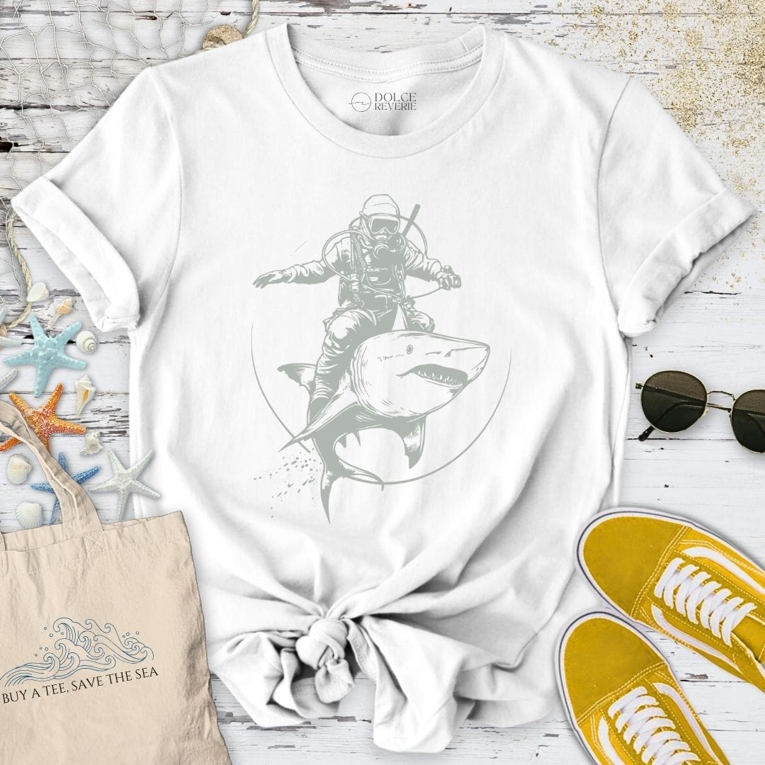 Shark Rider T-Shirt White / S