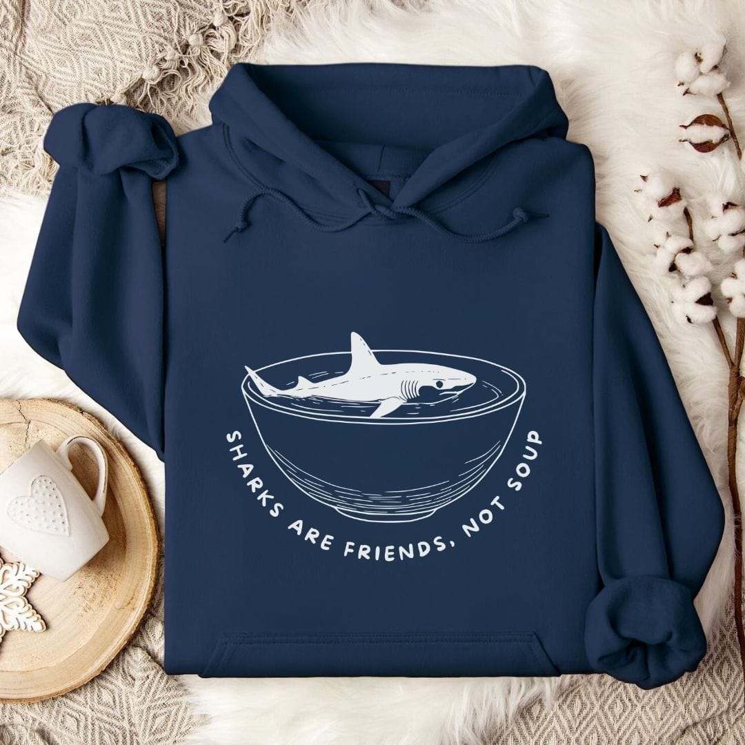 Sharks Are Friends Hoodie Navy / S