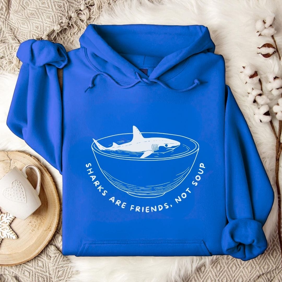 Sharks Are Friends Hoodie Royal / S