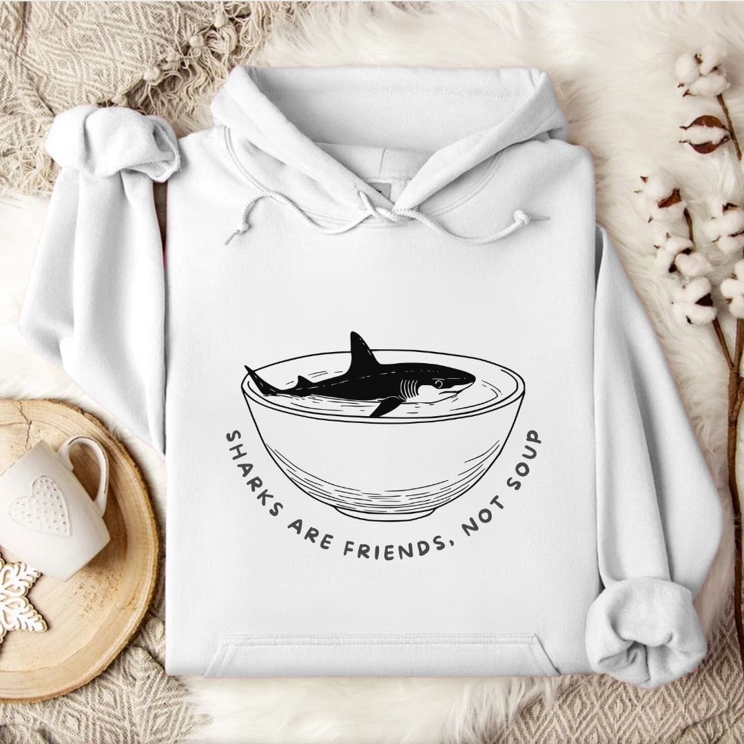 Sharks Are Friends Hoodie White / S