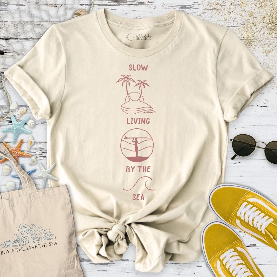 Slow Living By The Sea T-Shirt Natural / S