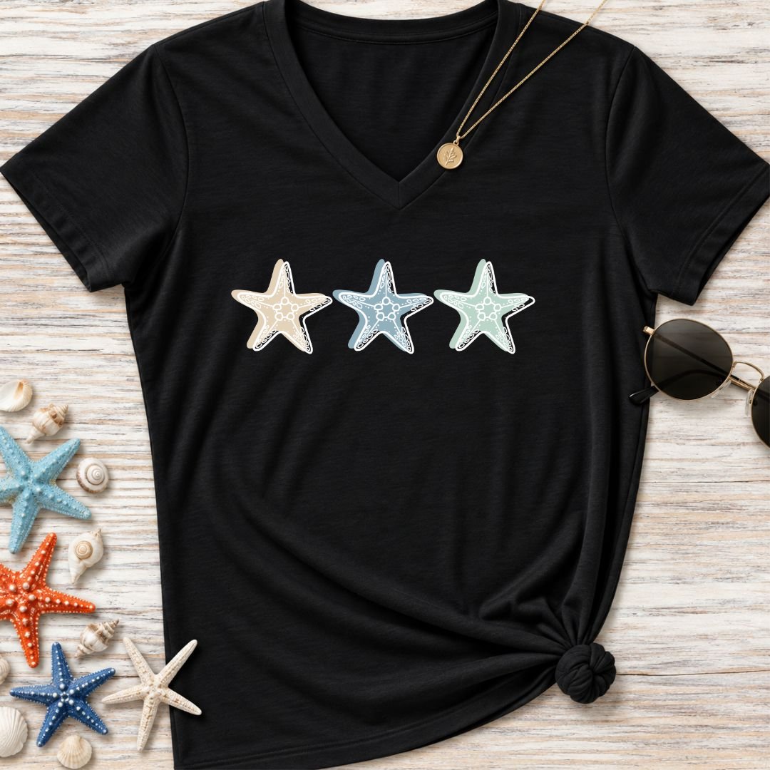 3 Starfish Women's V-Neck T-Shirt