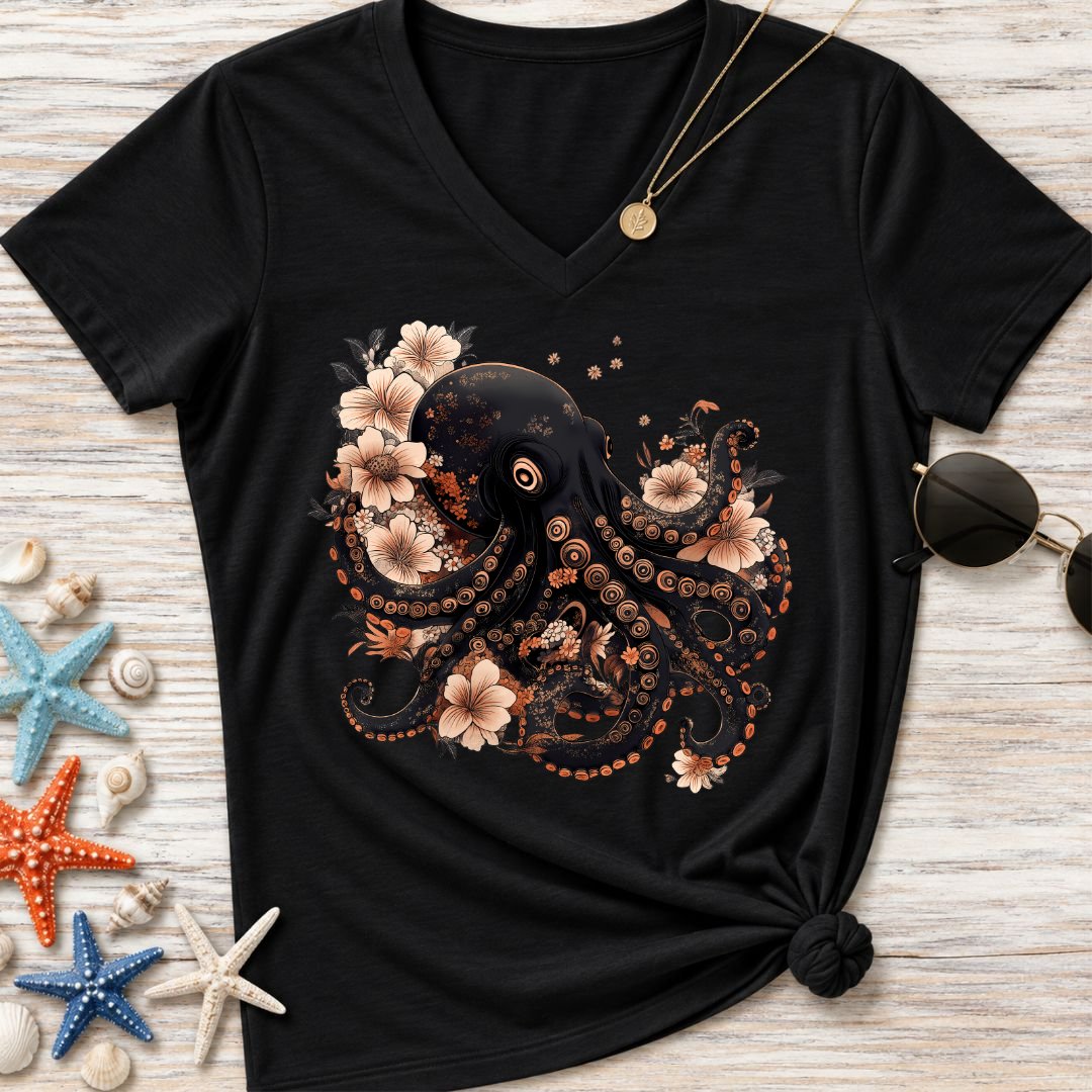 Japanese Octopus Women's V-Neck T-Shirt