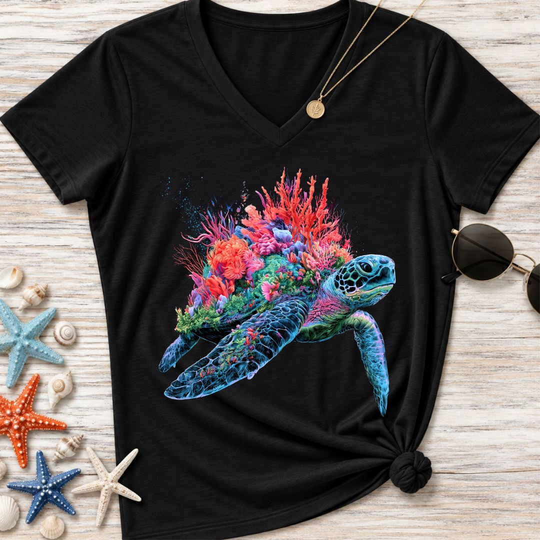 Reef Turtle Women's V-Neck T-Shirt