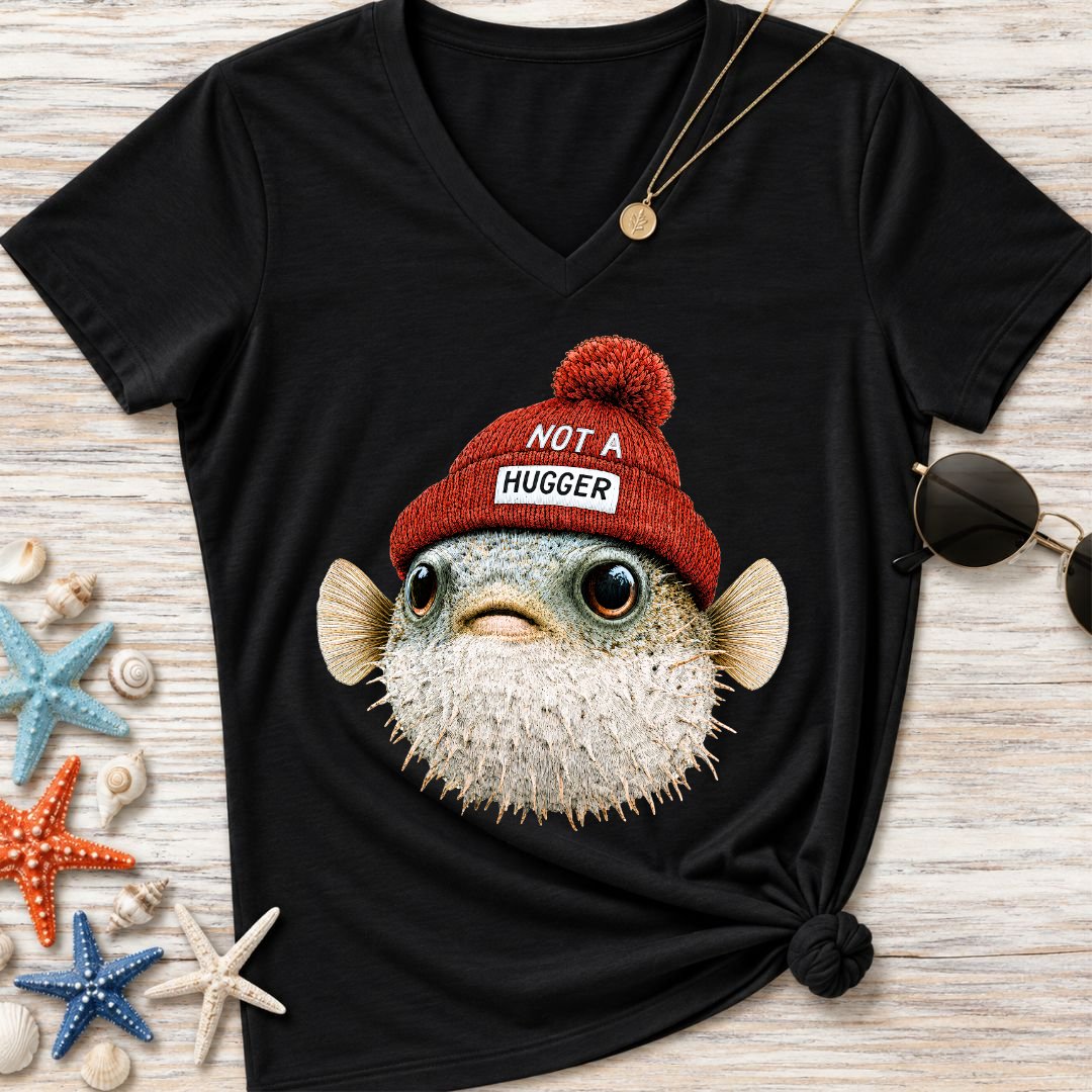 Hugger Pufferfish Women's V-Neck T-Shirt